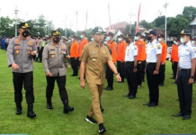 Amanat Wabup Rahmat Santoso Saat Pimpin Apel Siap Siaga Bencana