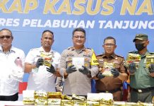 Polres Tanjung Perak Musnahkan Barang Bukti Puluhan Kilogram Narkoba