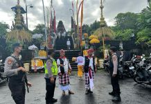 Patroli Samapta Polres Tabanan Amankan Tempat Sembahyang Hari Raya Galungan dan Tempat Keramaian