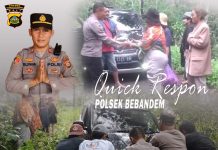 Kapolsek Bebandem Bersama Anggota datanggi Tkp Kendaraan yang tersesat Karena Mengikuti Petunjuk Google Map