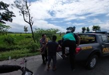 Anggota Polsek Udanawu Laksanakan TPTKP, Laka Lantas Tabrak Lari di Jalan Raya Karangggondang