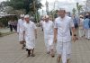 Kapolda Bali Mengikuti Rangkaian Persembahyangan Tawur Agung Kesanga Di Bencingah Pura Agung Besakih.