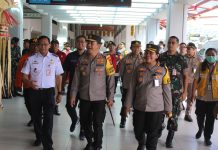 Kapolres Bandara Sambut Kunjungan Kapolda Bali Tinjau Pospam Lebaran 2023 Bandara Ngurah Rai