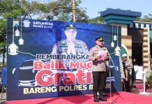 Permudah Masyarakat dalam Arus Balik, Polres Blitar Fasilitasi Balik Mudik Gratis