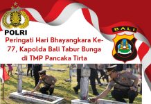 Peringati Hari Bhayangkara Ke-77, Kapolda Bali Tabur Bunga di TMP Pancaka Tirta