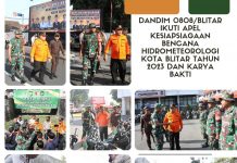 Dandim 0808/Blitar Ikuti Apel Kesiapsiagaan Bencana Hidrometeorologi Kota Blitar Tahun 2023 dan Karya Bakti