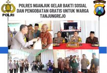 Polres Nganjuk Gelar Bakti Sosial dan Pengobatan Gratis untuk Warga Tanjungrejo