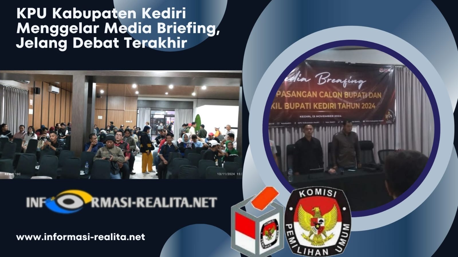 KPU Kabupaten Kediri Menggelar Media Briefing, Jelang Debat Pilbup Terakhir