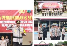 Polres Kediri menggelar Serah Terima Jabatan (Sertijab) Kasat Narkoba dan empat Kapolsek, pada Kamis (6/2/2025).