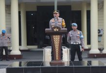 Polres Nganjuk Gelar Apel Besar, Kapolres Tekankan Pengamanan Humanis dan Kesiapsiagaan Jelang Puasa