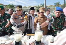 Sepanjang Ramadhan Polres Jember Berhasil Sita Puluhan Ribu Botol Miras dan Okerbaya
