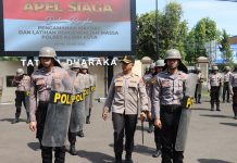 Jelang May Day 2025, Personel Polres Kediri Kota Latihan Dalmas
