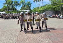 Polres Nganjuk Cek Kesiapan Personel dan peralatan Dalmas Sambut Hari Buruh 2025