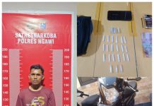 Satresnarkoba Polres Ngawi Ungkap Kasus Peredaran Sabu Seberat 11,27 Gram Di Depan Kantor Kecamatan Ngawi