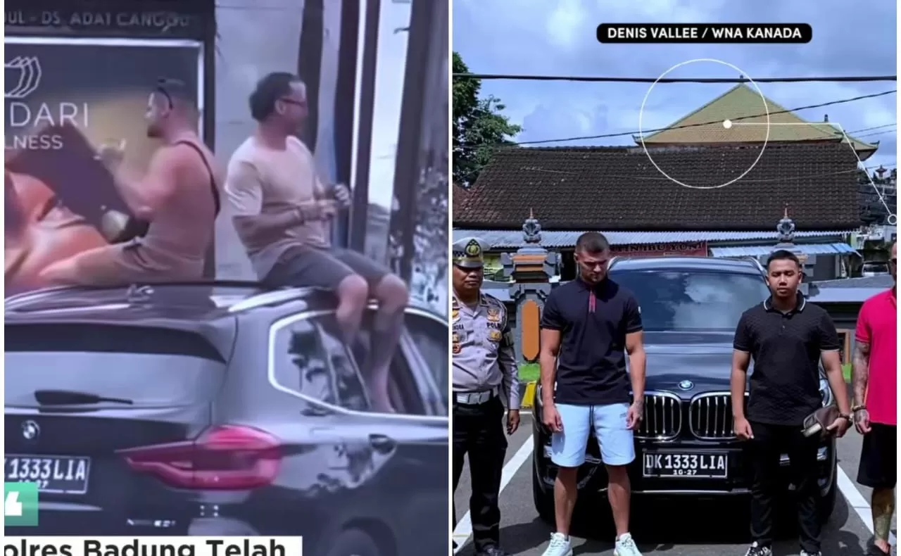 Dua WNA Naik Kap Mobil di Jalan Raya Bali, Kini Berakhir Minta Maaf