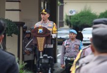Tingkatkan Disiplin Masyarakat Dalam Berlalu Lintas, Polres Kediri Kota melaksanakan Apel Gelar Pasukan Operasi Patuh Semeru 2025
