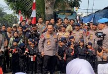 Resmikan SPPG di Mako Brimob Depok, Kapolri Disambut Brimob Cilik