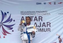 Marcella Verina Apriyanti Raih Juara 1 Kelas Kyorugi Semi Prestasi Pra Cadet C F-38 di Kejurprov Taekwondo Jawa Timur 2025